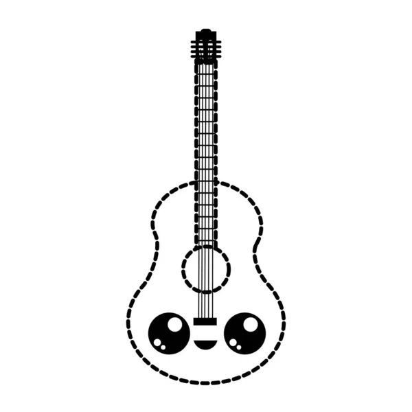 Gitar Musik Instrumen Dan Tema Suara Desainnya Terisolasi Vektor Ilustrasi - Stok Vektor