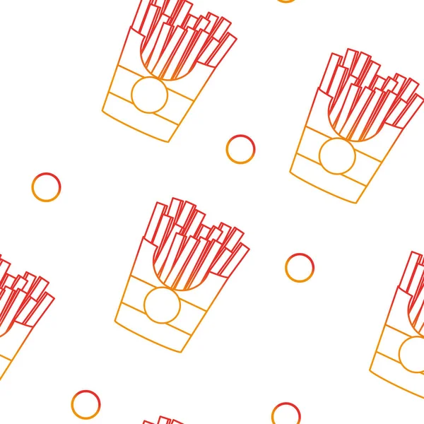 Francia Fries Gyorsétterem Városi Ízletes Menü Téma Elszigetelt Design Illusztráció — Stock Vector