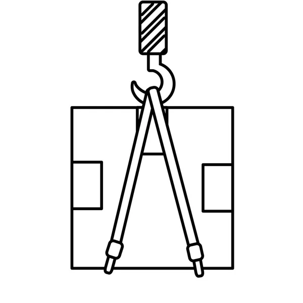 Caixa Guindaste Transporte Entrega Logística Tema Design Isolado Ilustração Vetorial — Vetor de Stock