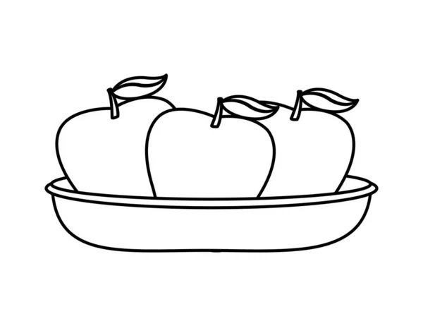 苹果的水果健康和有机食品主题隔离设计向量例证 — 图库矢量图片