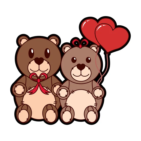 Teddybär-Paar — Stockvektor
