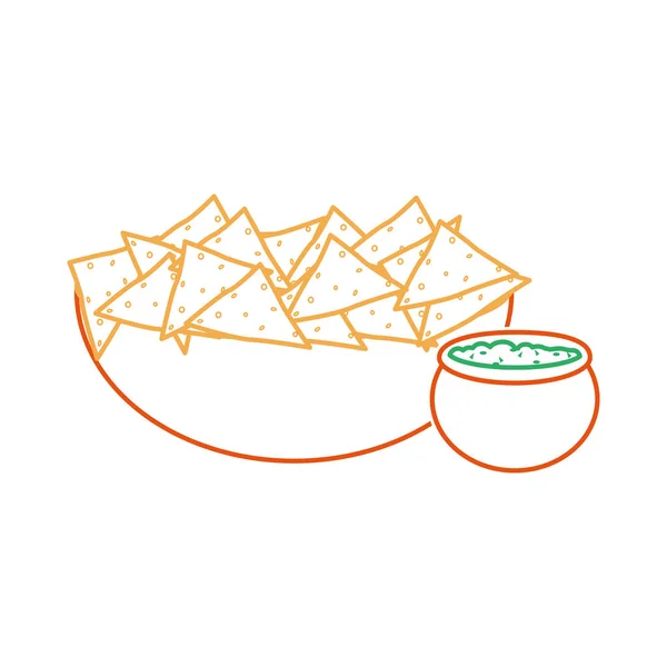 墨西哥食品和传统美食主题 Nachos 隔离的设计向量例证 — 图库矢量图片