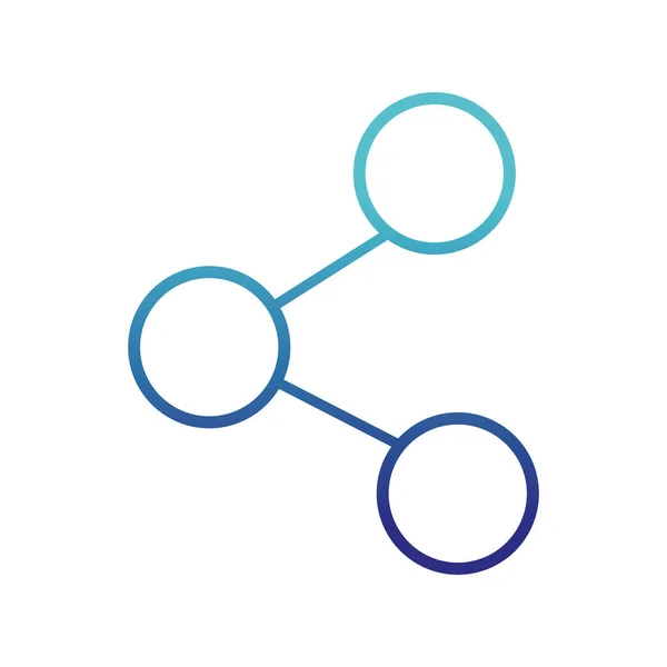 Linha azul compartilhar símbolo de rede de mídia social — Vetor de Stock