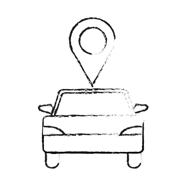 Grunge όχημα μεταφοράς με σύμβολο χάρτη τοποθεσίας — Διανυσματικό Αρχείο