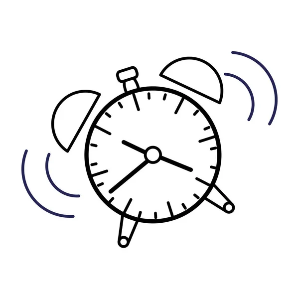 Line round clock alarm object design — Stock Vector