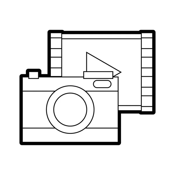 Tecnología de cámara digital de línea con vídeo de reproducción — Archivo Imágenes Vectoriales