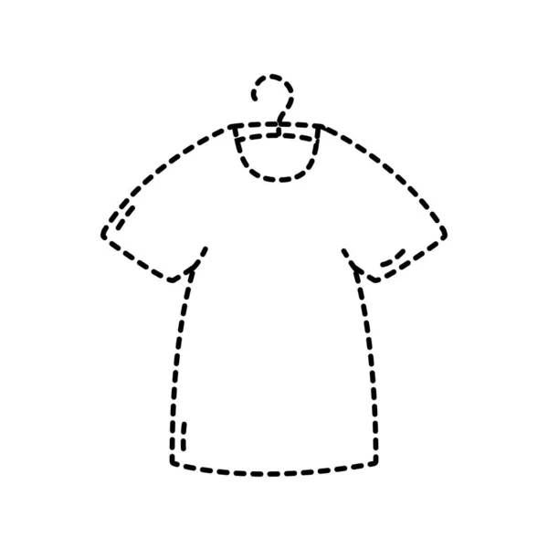 Tečkovaný tvar nakupování tričko šaty obchod Maloobchod — Stockový vektor