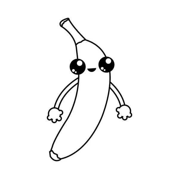 Banana Frutta Cibo Sano Biologico Tema Design Isolato Illustrazione Vettoriale — Vettoriale Stock