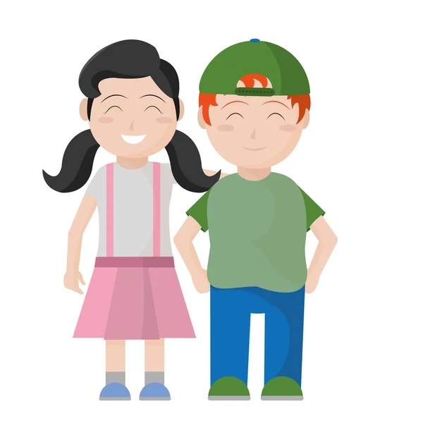 Boy and girl cartoon design — Stock Vector
