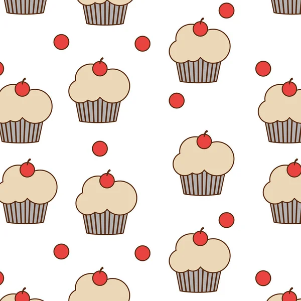 Desszert Édes Pékség Téma Elszigetelt Design Vektor Illusztráció Cupcake — Stock Vector