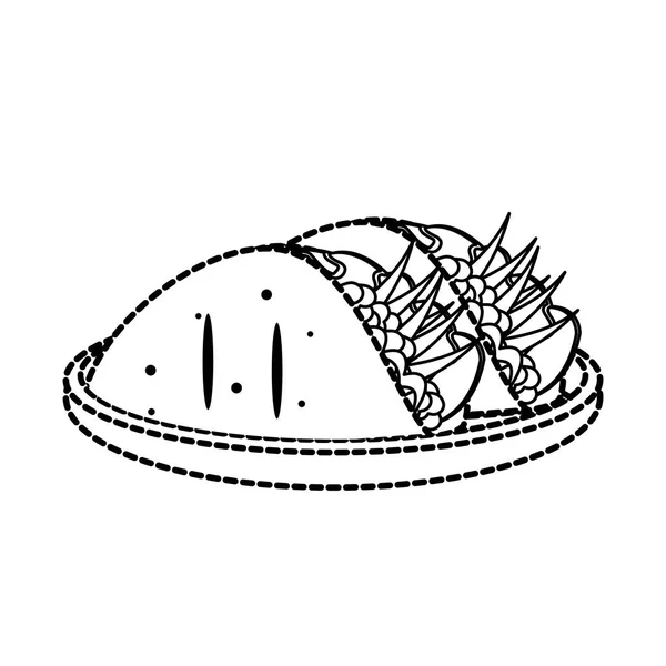 Burrito Mexikói Ételek Hagyományos Ételeket Téma Elszigetelt Design Vektor Illusztráció — Stock Vector