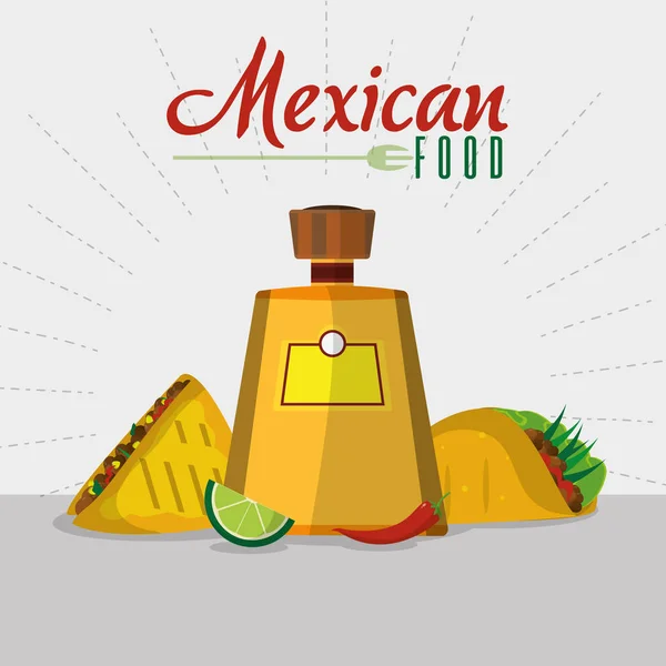 Mexican food icon set design — Stock Vector