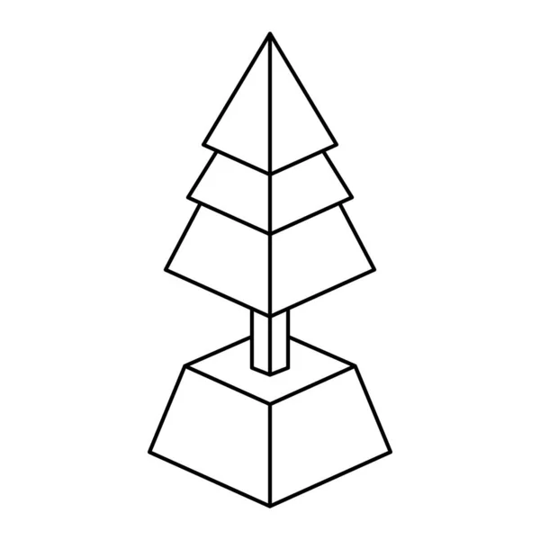 Isometrisk pine tree design — Stock vektor