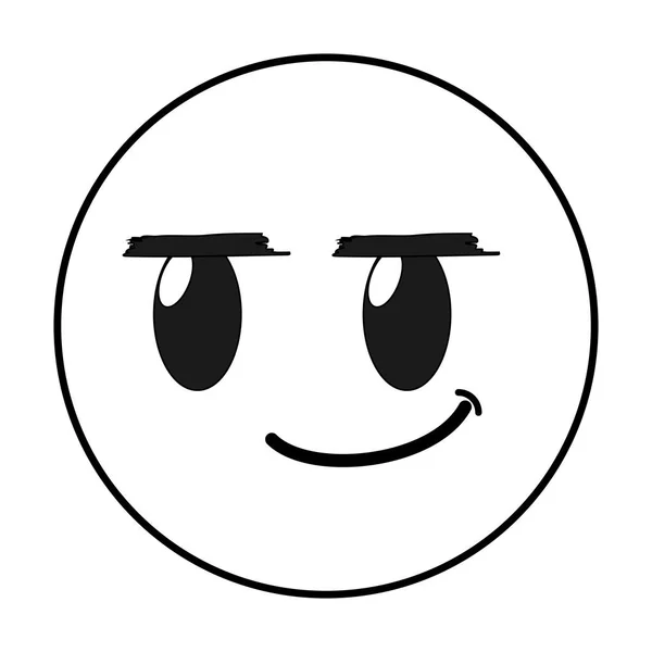 Linha rogue rosto gesto emoji expressão — Vetor de Stock