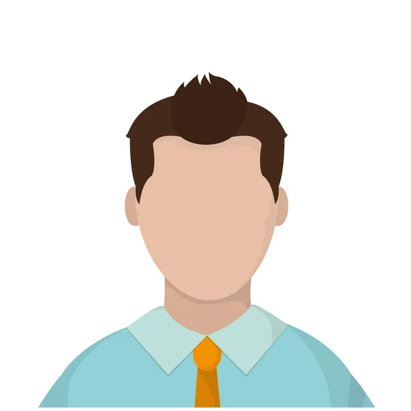 Hombre avatar con camisa sin rostro y elegante — Vector de stock