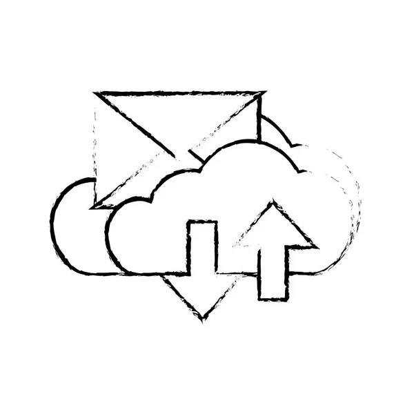 Cloud Computing Della Tecnologia Archiviazione Tema Virtuale Design Isolato Illustrazione — Vettoriale Stock