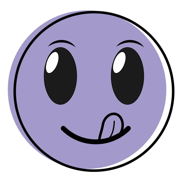 Μετακινήθηκε χρώμα αστείο πρόσωπο χειρονομία emoji έκφραση — Διανυσματικό Αρχείο