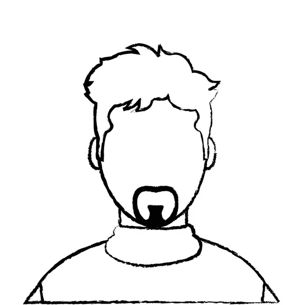 Гранжевий аватар чоловік з повсякденною сорочкою і безликим — стоковий вектор
