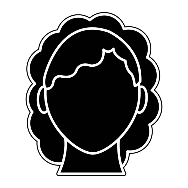 Cabeça de mulher usuário silhueta com rosto e penteado — Vetor de Stock