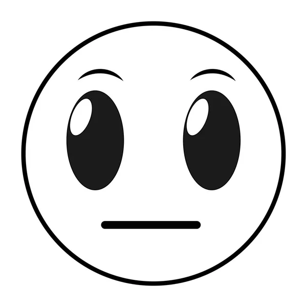 Linea non sapendo viso gesto emoji espressione — Vettoriale Stock