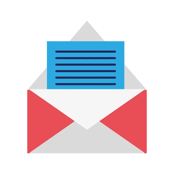 E-mail coloré lettre message avec document d'affaires — Image vectorielle