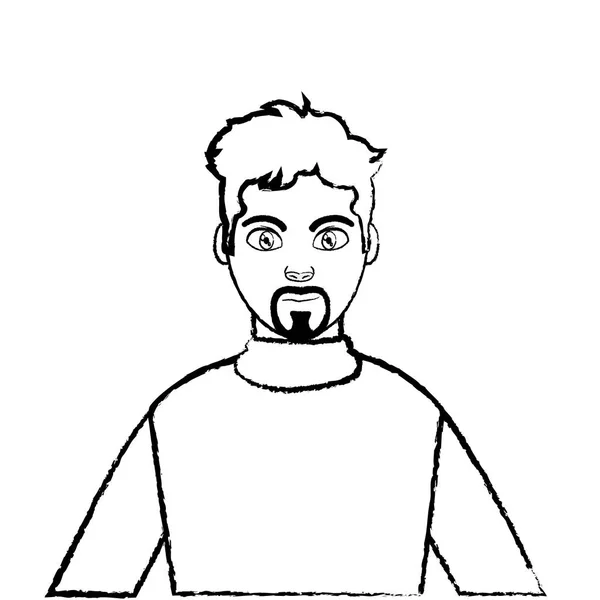 Grunge avatar erkek gömlek tasarım ve saç modeli ile — Stok Vektör
