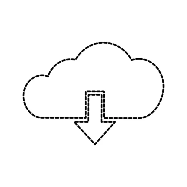 Cloud Computing Technologie Stockage Thème Virtuel Conception Isolée Illustration Vectorielle — Image vectorielle