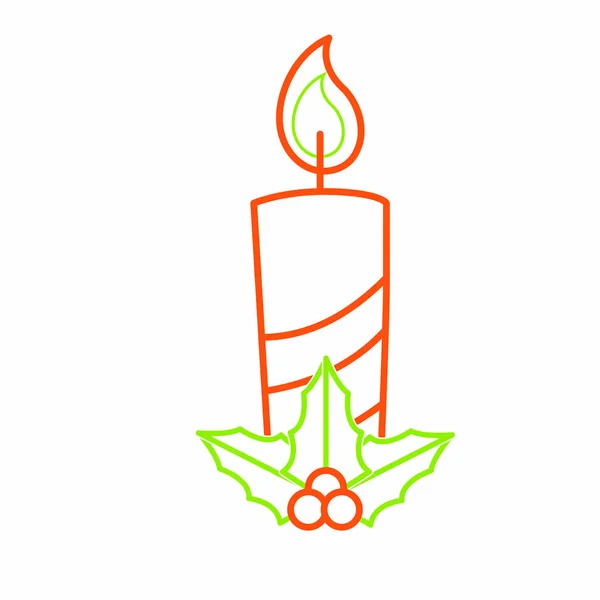 Candle Icon Merry Christmas Season Theme Isolated Design Vector Illustration — Stock Vector