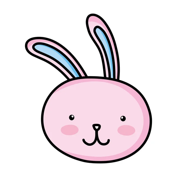 Mutlu tavşan baş hayvan karakter — Stok Vektör