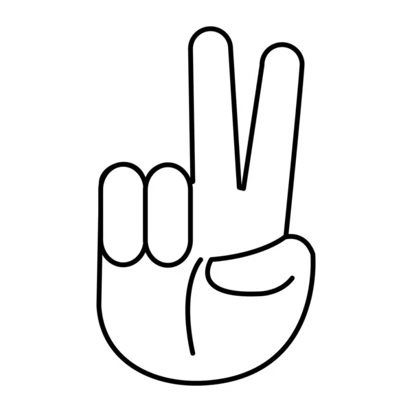 Zeile Emoji Hand Frieden und Liebe Geste Ausdruck — Stockvektor