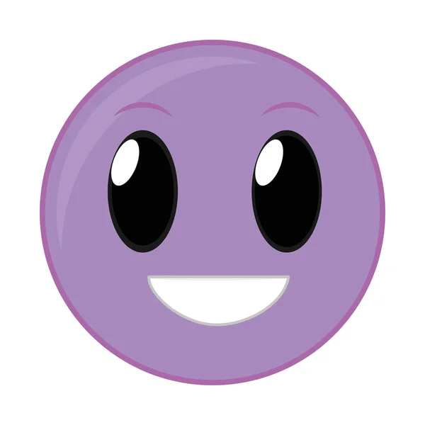 Roxo feliz rosto gesto emoji expressão —  Vetores de Stock