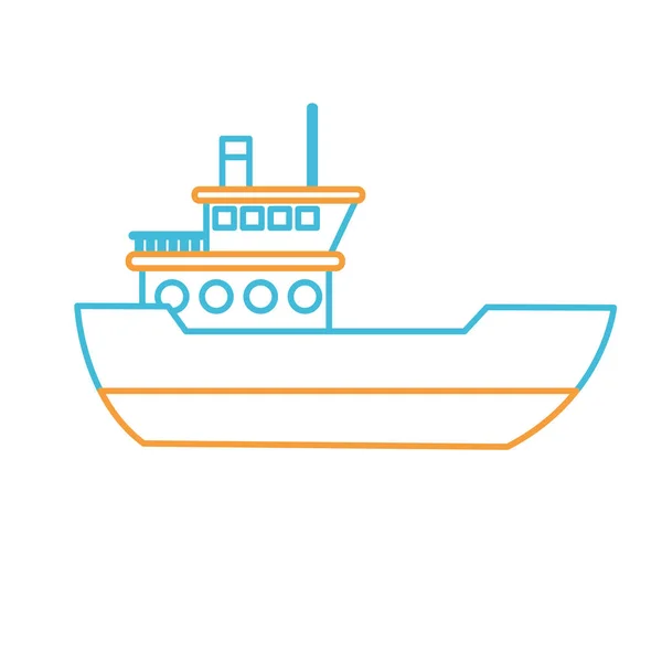 Ship Transportation Vehicle Travel Theme Isolated Design Vector Illustration — Stock Vector