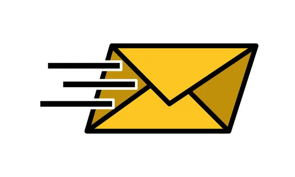 Ligne couleur texte e-mail style message signe — Image vectorielle