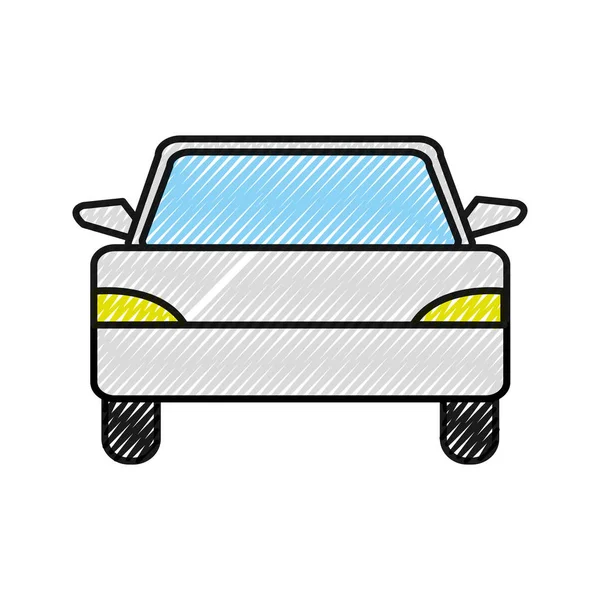 Strouhaný automobilové dopravy s reflektory a design kol — Stockový vektor