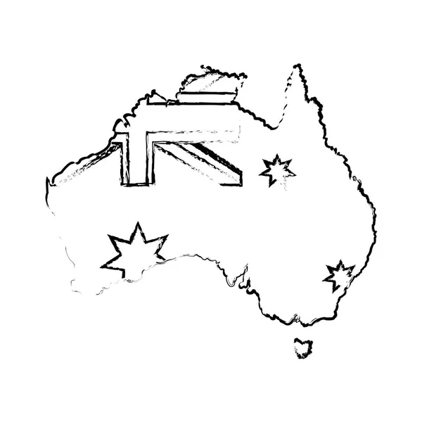호주 지도 디자인 — 스톡 벡터