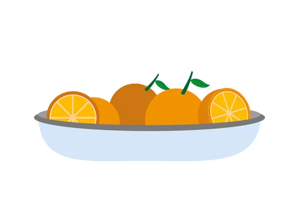 Orange Von Früchten Gesund Und Bio Lebensmittel Thema Isoliert Design — Stockvektor