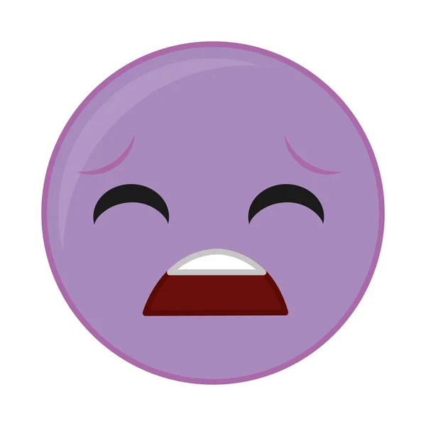 Fialový Škoda tvář gesto emoji výraz — Stockový vektor