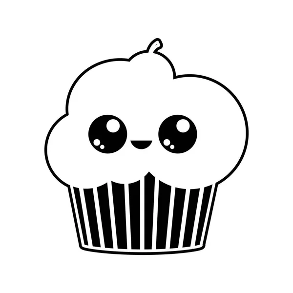 Cupcake Von Dessert Süß Und Bäckerei Thema Isoliert Design Vektor — Stockvektor