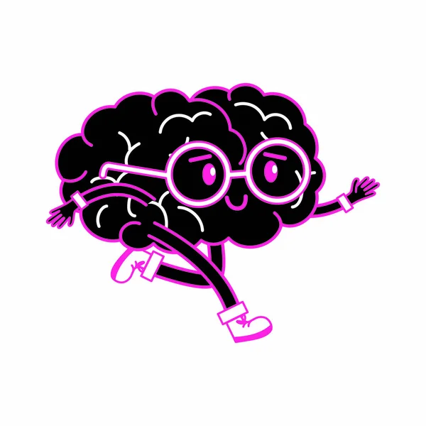 Desenho Animado Cérebro Tema Saúde Mental Design Isolado Ilustração Vetorial —  Vetores de Stock