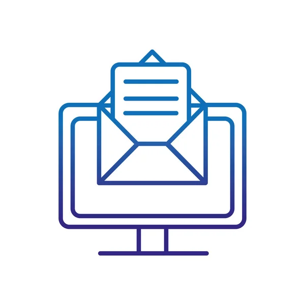 Деградированное письмо по электронной почте с использованием компьютерных технологий — стоковый вектор