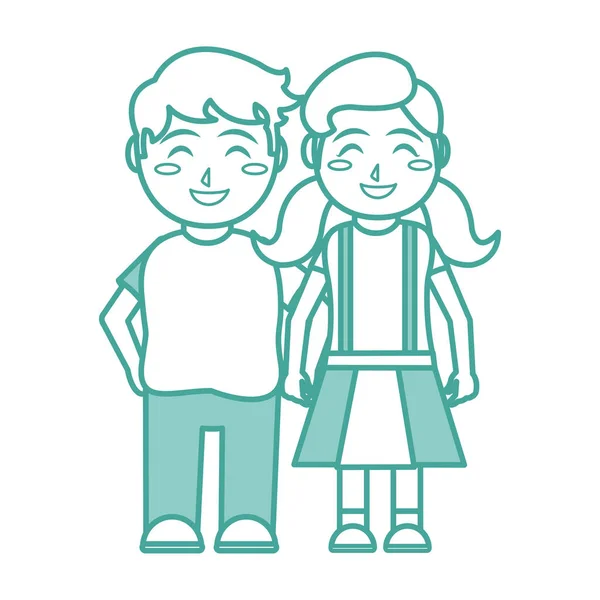 Chica y niño diseño de dibujos animados — Vector de stock