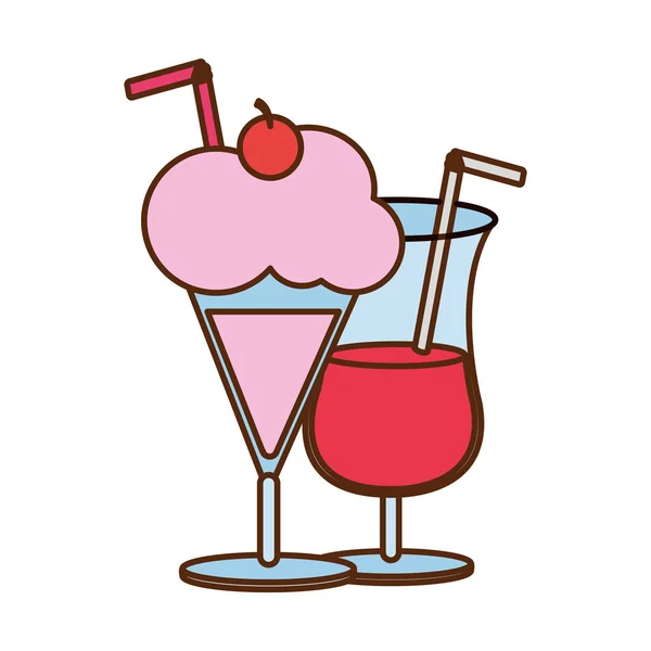 Cocktail et milkshake design — Image vectorielle