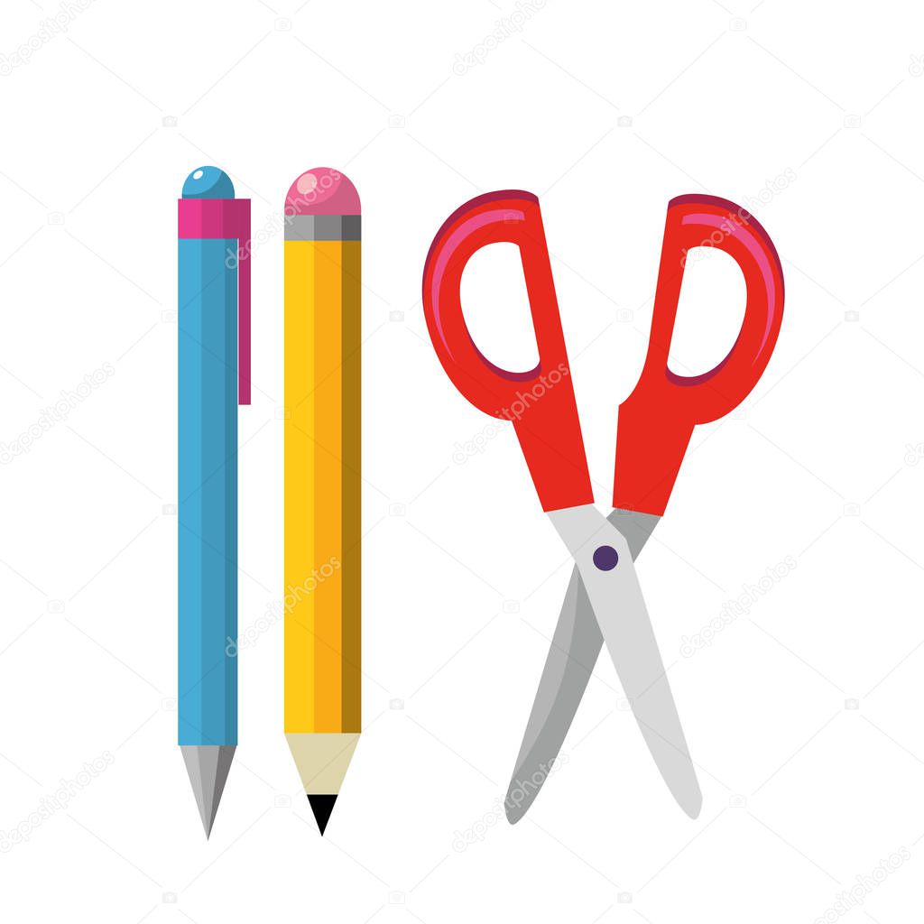 Pen pencil and scissor design 