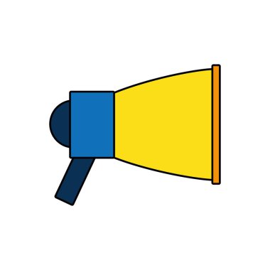 Amplifer hoparlör megafon megafon ve Tema izole tasarım vektör çizim duyurdu