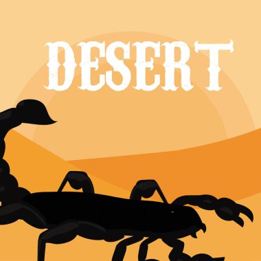 Akrep çöl hayvan karikatür vektör çizim grafik tasarım