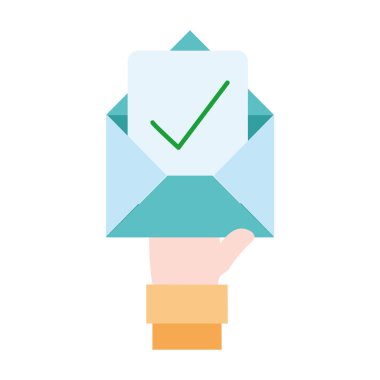 renkli adam el ile iyi mektup mesaj