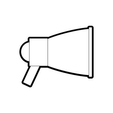 Amplifer hoparlör megafon megafon ve Tema izole tasarım vektör çizim duyurdu