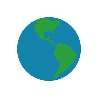 Gezegen kıta Küre ve dünya Tema izole tasarım vektör çizim