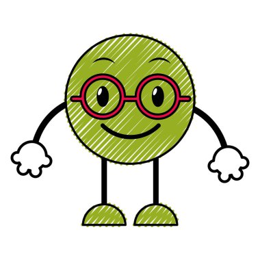 kolları ve bacakları Doodle inek emoji ifadesiyle