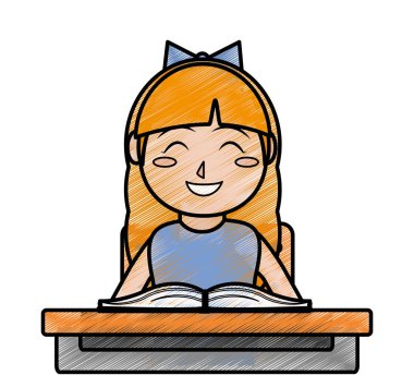 Kız ve kitap tasarımı